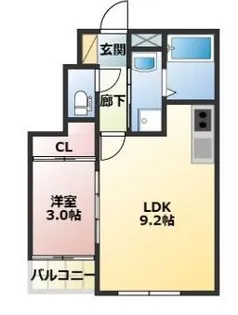 The Trinity 東櫛原【1階】の間取り