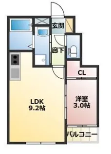 The Trinity 東櫛原【1階】の間取り