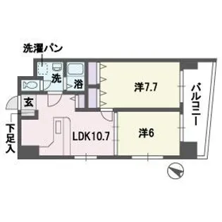 ソレアード薬院【4階】の間取り