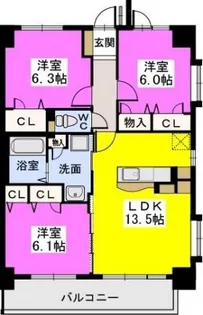 ボヌール レーベン【1階】の間取り