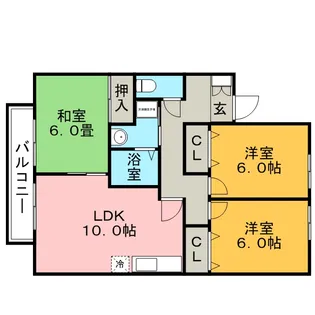 クレール津福Ⅰ【1階】の間取り