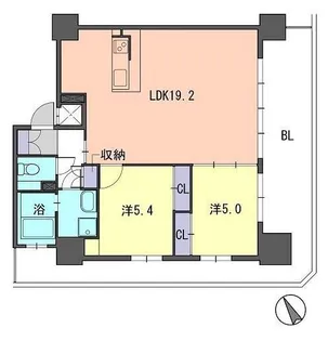 F・PARC GRANDMARK天神【16階】の間取り