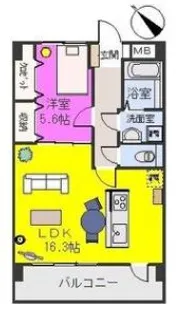 1LDKの間取り画像
