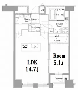 エンクレスト呉服町【13階】の間取り