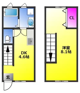 フォーブルハウス中園 B棟の間取り