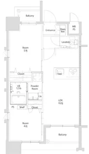 エンクレスト博多EXCEED【6階】の間取り