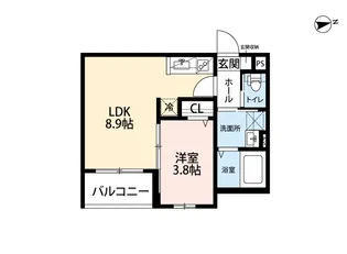 gracia 箱崎【3階】の間取り