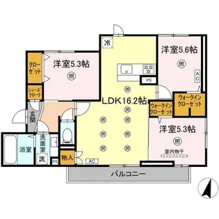 D-ROOM grace(グラース)【3階】の間取り