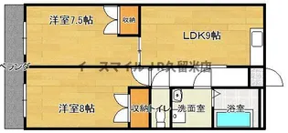 グランドヒル野中【203号室】の間取り