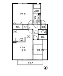 ボヌール・ソシア【1階】の間取り