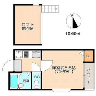 アゼリア箱崎A【1階】の間取り