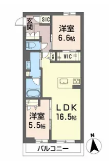 シャーメゾンレジデンス夜明【3階】の間取り