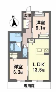 シャーメゾンレジデンス夜明【2階】の間取り