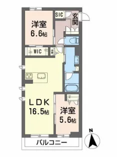 シャーメゾンレジデンス夜明【3階】の間取り