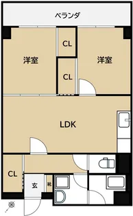 グルーリャ大和【1階】の間取り