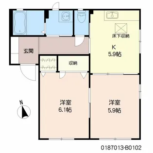 シャーメゾン八丁牟田駅前【B102号室】の間取り