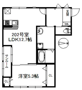 アリエス久留米東【2階】の間取り