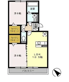 2LDKの間取り画像