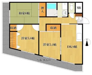 シャルム六ツ門【4階】の間取り