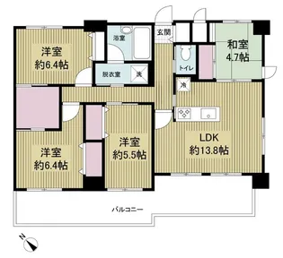 BPRレジデンス高宮【8階】の間取り