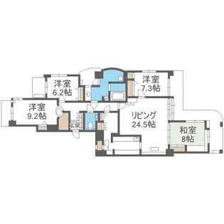 ルッシュ・西公園【4階】の間取り