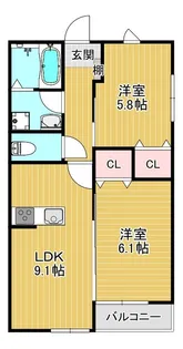 Leaf津福駅南【2階】の間取り