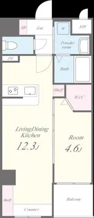 ル パルテール 大濠【7階】の間取り