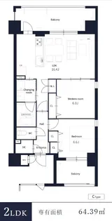 TONOクリスタル上人橋(トウノクリスタルショウニンバシ)【6階】の間取り