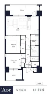TONOクリスタル上人橋(トウノクリスタルショウニンバシ)【5階】の間取り