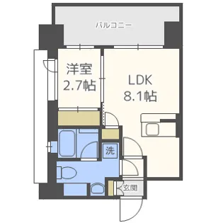 ドゥーエ赤坂【7階】の間取り