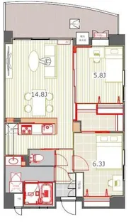 アントゥール薬院【13階】の間取り
