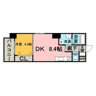 CLUB ORIENT No.72【9階】の間取り