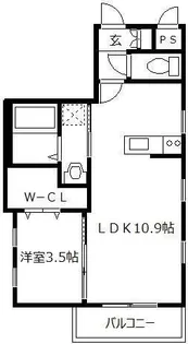 ベルウッドコート塩原【2階】の間取り