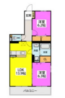GRAN GRACE久留米南【1-101号室】の間取り