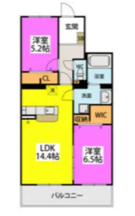 GRAN GRACE久留米南【2-202号室】の間取り