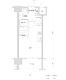 エンクレスト博多PARKSIDE【2階】の間取り