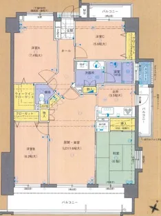 福岡県久留米市諏訪野町【マンション】の間取り