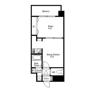 アブレスト野間【4階】の間取り