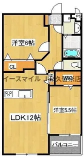 プランドール御井神道【505号室】の間取り