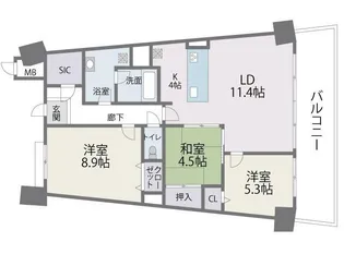 アイランドシティ・インフィニガーデン イースト棟【8階】の間取り