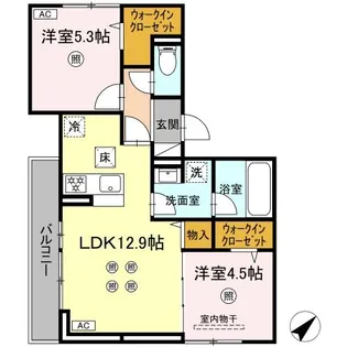 D-Residence光丘町B棟【2階】の間取り
