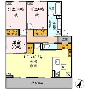 TORISIA平和【2階】の間取り