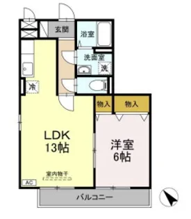 セイシェル・大山【B棟307号室】の間取り