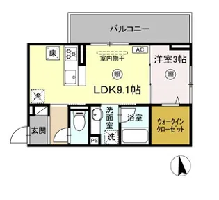 DーROOM西町【1階】の間取り