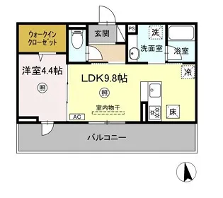 DーROOM西町【1階】の間取り