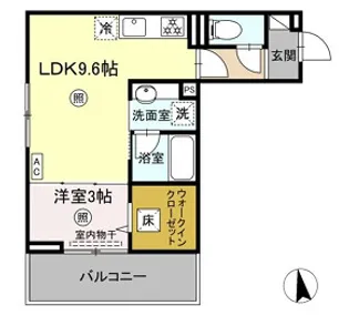 DーROOM西町【1階】の間取り