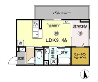 DーROOM西町【3階】の間取り
