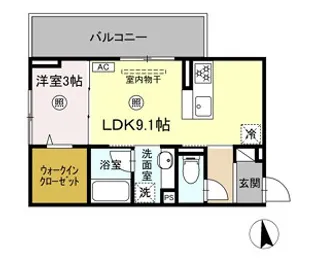 DーROOM西町【306号室】の間取り