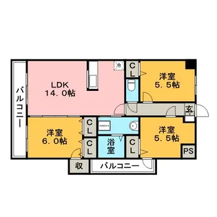 クレールヴィラ【601号室】の間取り