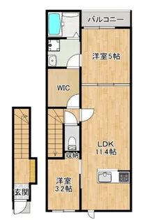 福岡県久留米市東櫛原町【アパート】の間取り
